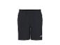 Short de sport noir avec une bande élastique à la taille et un petit logo blanc sur la jambe droite.
