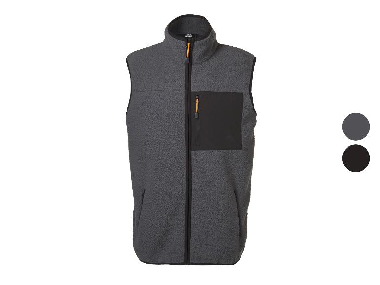 Gilet polaire gris foncé pour homme avec accents noirs et tirettes de fermeture éclair orange