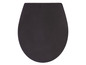 Un siège de toilette noir.