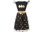 Robe enfant noire avec logo Batman doré et jupe en tulle