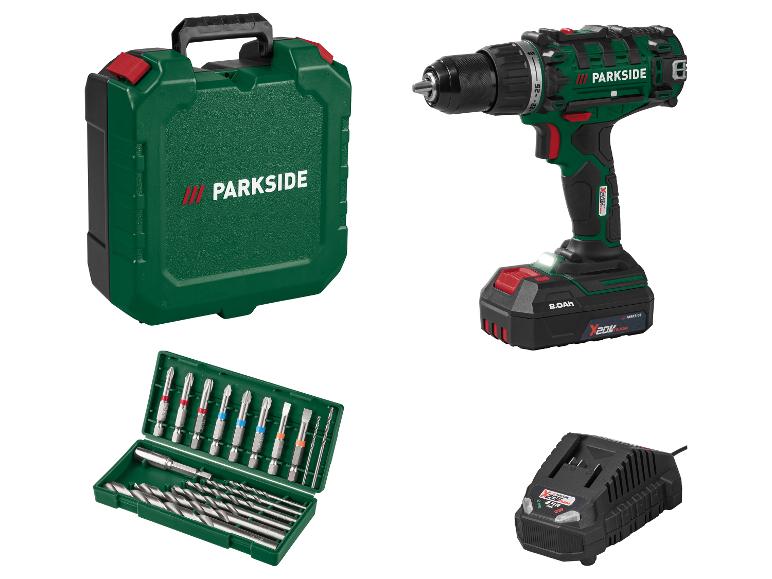 Kit de démarrage perceuse-visseuse sans fil PARKSIDE® 20 V avec batterie, chargeur et embouts