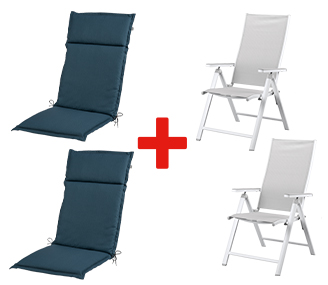 LIVARNO home Fauteuils + Coussins HOUSTON, bleu