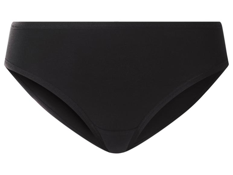 Culotte femme en coton noir avec taille élastique et jambes échancrées.