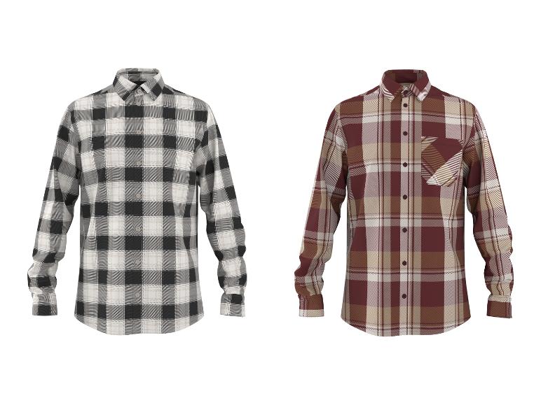 ESMARA MEN Chemise en flanelle pour homme: Chemises à carreaux en flanelle noir/blanc et rouge/beige