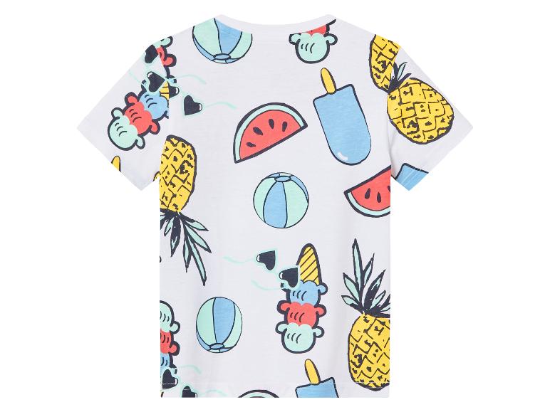 T-shirt enfant imprimé ananas, glaces et ballons de plage.