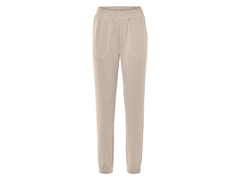 Pantalon de survêtement beige avec taille élastique