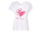 T-shirt blanc à manches courtes avec imprimé cœurs et le texte "Let's sleep in".
