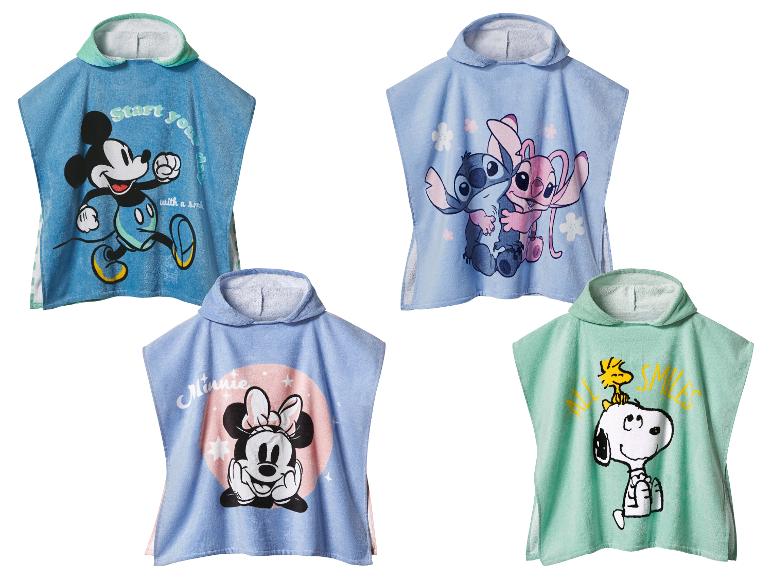 Serviettes de bain à capuche Mickey, Stitch et Snoopy.