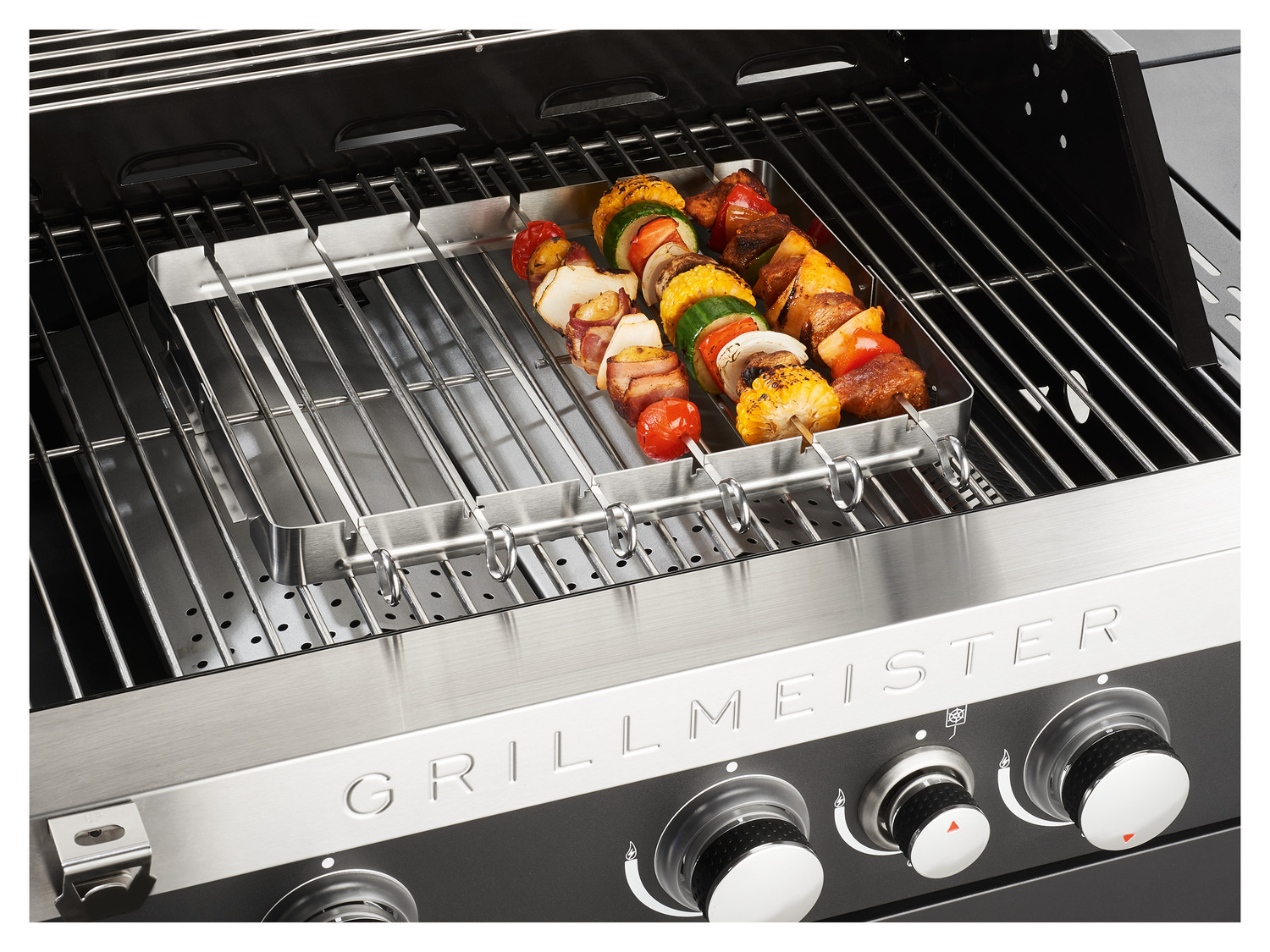 Kit Tournebroche Universel 107 Cm Inox – Moteur + 2 Piques, Rotation 360° Pour Barbecue Gaz/Charbon, Jusqu'à 18 Kg De Viande Juteuse