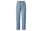 Pantalon large femme bleu clair avec taille élastique et cordon de serrage.