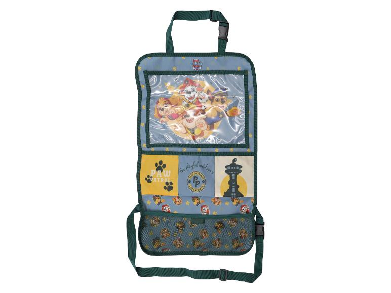 Organisateur de siège de voiture Pat' Patrouille avec poches et personnages de dessins animés.