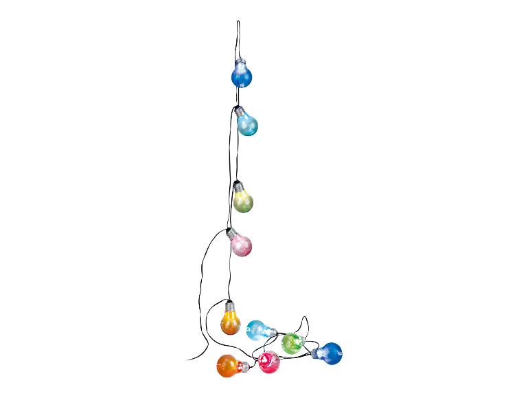 Guirlande lumineuse avec ampoules colorées.