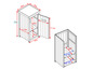 Plan technique d'une armoire de rangement en bois avec dimensions.