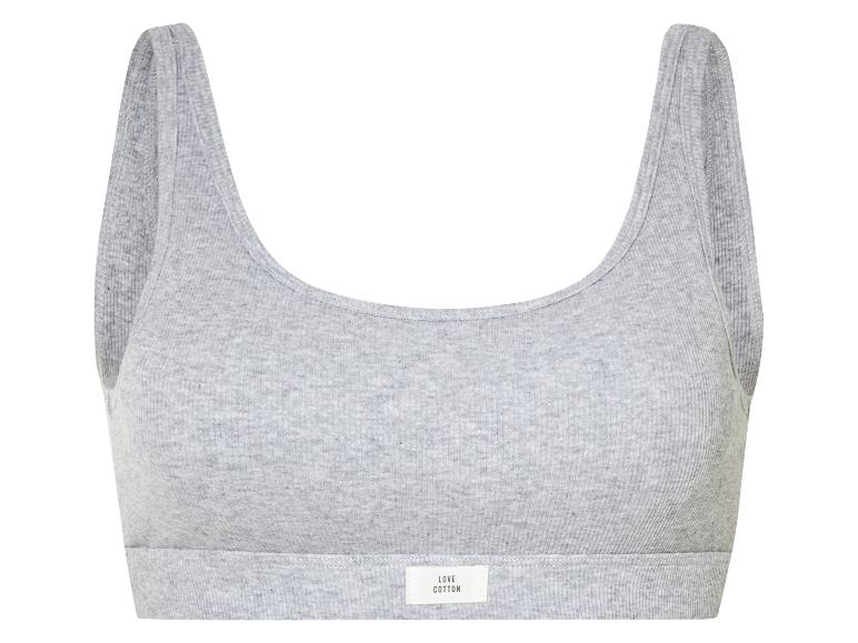 Soutien-gorge en coton gris avec étiquette 'Love Cotton'