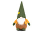 Un gnome vert avec un chapeau orné d'un tournesol.