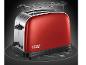 Un grille-pain rouge Russell Hobbs avec un support chauffant.