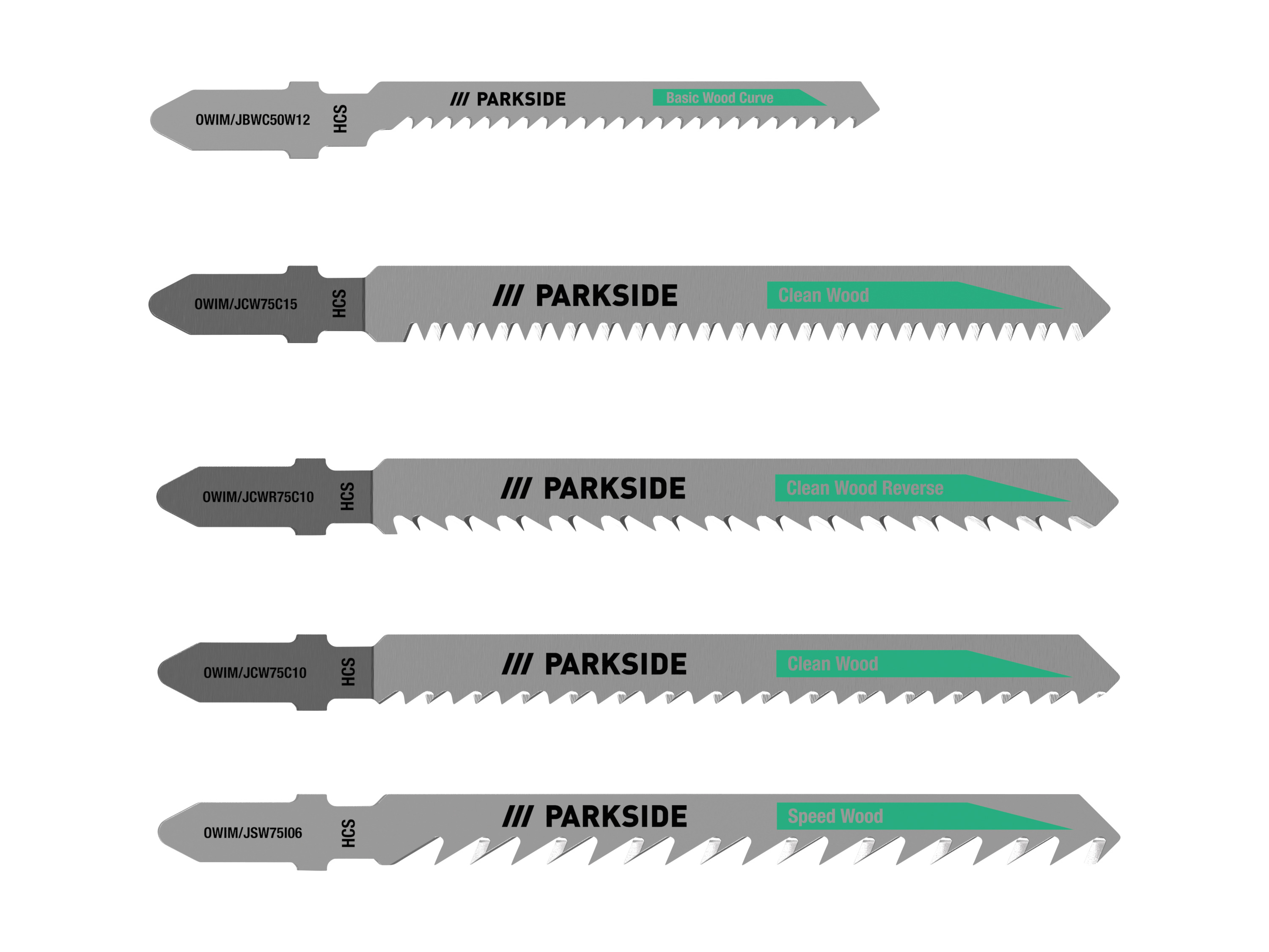 PARKSIDE® Jeu de lames de scie sabre, 5 pièces (lames de scie sauteuse bois)