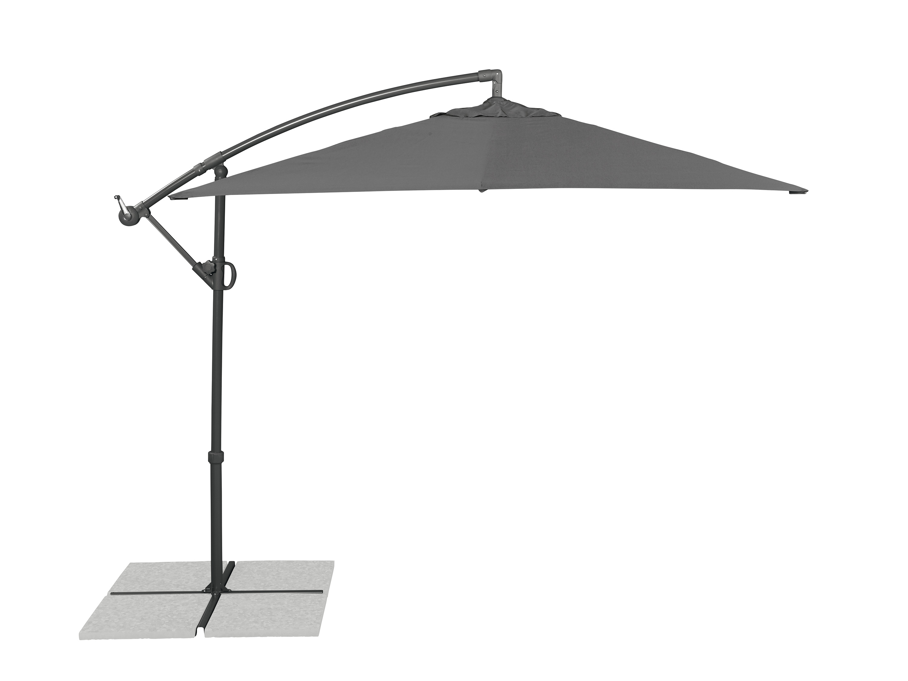 LIVARNO home Parasol déporté carré 2,5 x 2,5 m, anthracite
