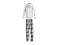 Ensemble de pyjama homme avec un haut gris à manches longues avec le texte « BREAKFAST CLUB » et un pantalon à carreaux.