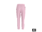 Pantalon de jogging rose pour enfant avec taille élastique et chevilles resserrées.