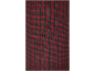 Tissu à carreaux rouge et vert foncé avec de fines lignes dorées.