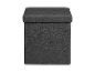 Boîte de rangement pliable gris foncé avec couvercle rembourré