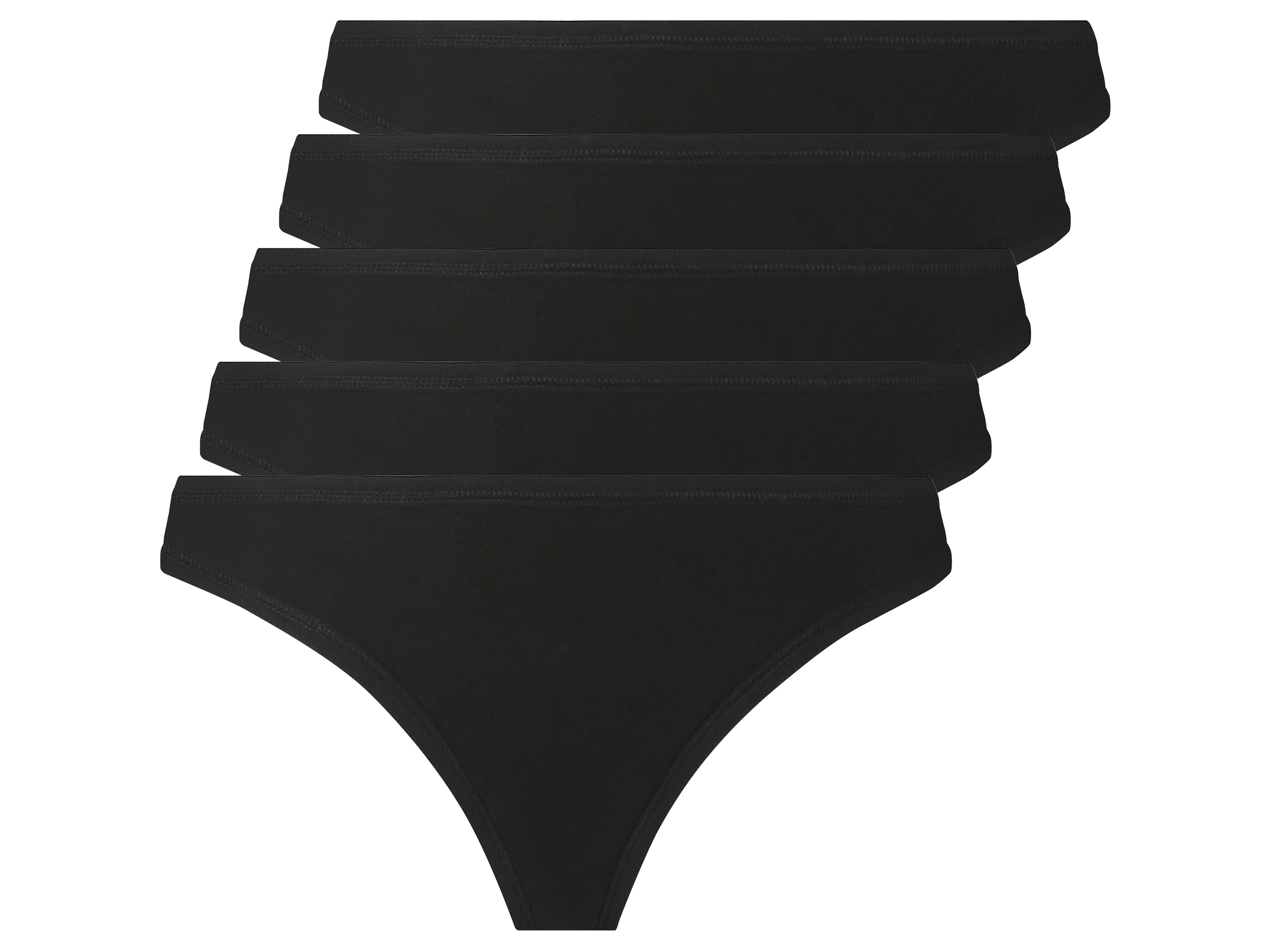 esmara® Lot de 5 strings femme (S (34/36), noir)