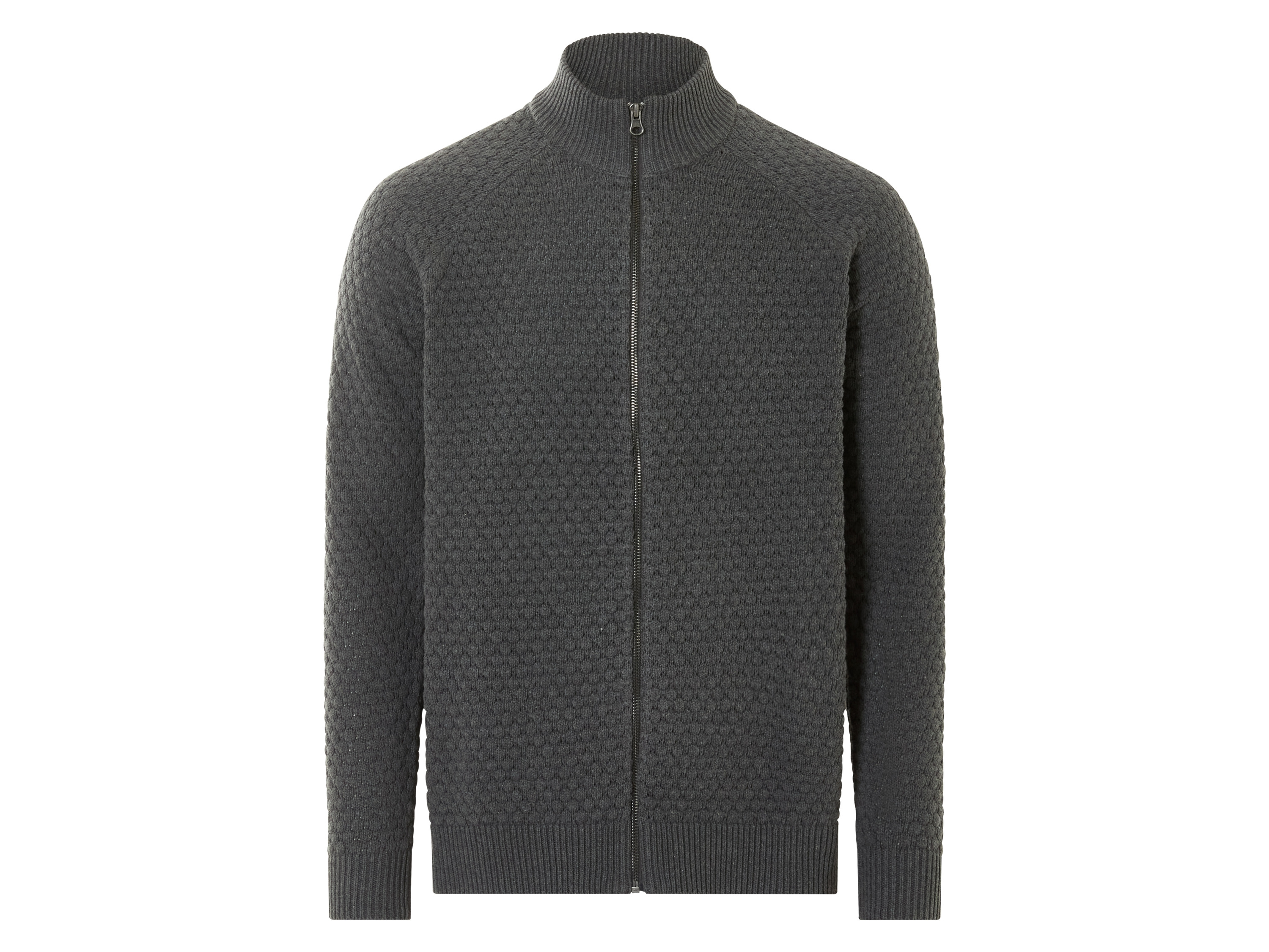 LIVERGY® Gilet zippé en maille homme (S, gris foncé)