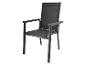 Chaise de jardin anthracite avec accoudoirs et assise en textilène
