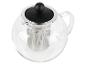 Théière en verre avec filtre pour infuser le thé.