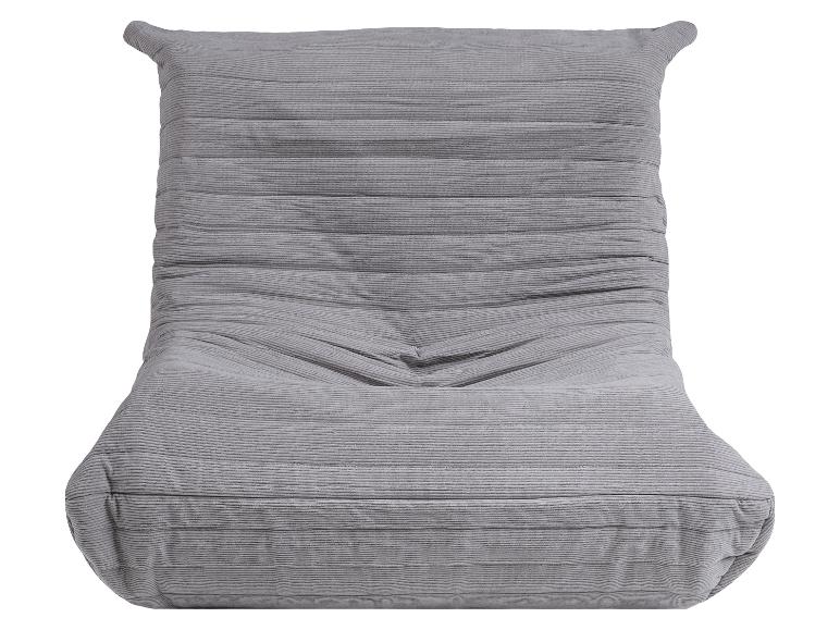 Fauteuil de sol gris en velours côtelé