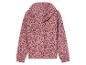 Sweat-shirt rose à capuche avec un motif de cœurs.