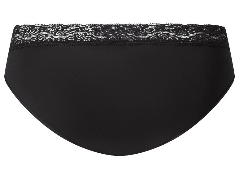 Culotte noire pour femme avec une délicate bordure en dentelle à la taille.