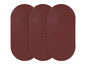 Trois paquets de papier abrasif pour ponceuse.
