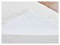 Un protège-matelas blanc avec élastique.