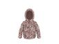 Veste d'enfant rose à imprimé floral avec capuche.