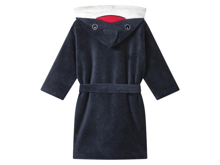 Peignoir de bain bleu foncé pour enfant avec capuche motif requin