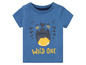 T-shirt bleu avec un imprimé de tigre et le texte 'Wild One'.