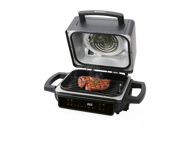 Grillades SilverCrest : steak grillé sur une plaque chauffante électrique.