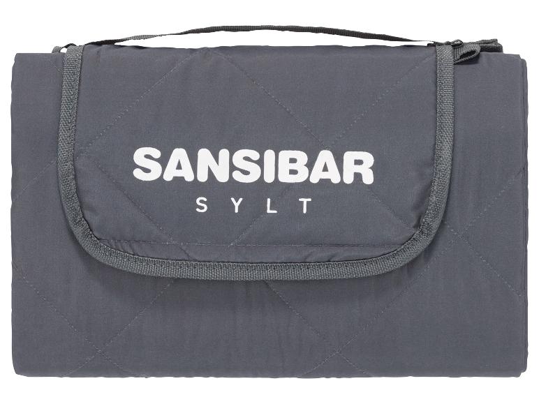 Plaid Sansibar Sylt gris foncé, matelassé, avec poignée.