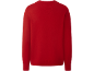 Pull rouge à col rond, vue de dos