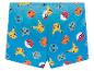 Maillot de bain garçon bleu Pokémon : Pikachu, Bulbizarre et leurs Poké Balls.