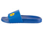 Des tongs bleues avec le logo Lidl.