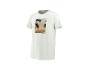 T-shirt blanc pour homme avec imprimé 'Golden Hour' de palmiers au coucher du soleil.