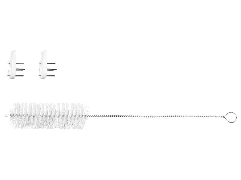 Brosse à bouteille et deux chevilles murales blanches