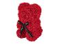 Ours en roses rouges avec un ruban noir 'Juste pour vous'