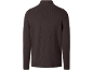 Dos d'un pull en maille pour homme en marron foncé avec col montant