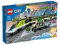 Ensemble de train LEGO City avec un train de voyageurs vert, des rails et une télécommande