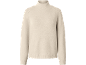 Pull en maille fine pour femme en crème avec col montant