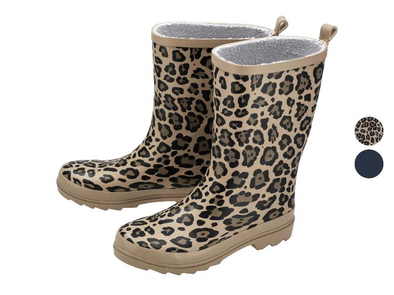 Bottes de pluie léopard pour enfants avec doublure en peluche.